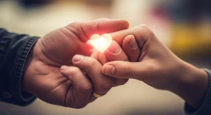 illustration of human connection symbolizing love hormones and bonding